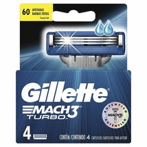 Gillette Mach 3 Turbo Manual Shaving Razor Blades - 4s Pack (Cartridge) - £21.34 GBP