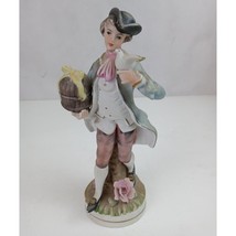 Vintage Colonial Man With Bird Collectible Porcelain Figurine - £8.52 GBP