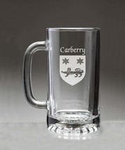 Carberry Irish Coat of Arms Glass Beer Mug (Sand Etched) - $28.00