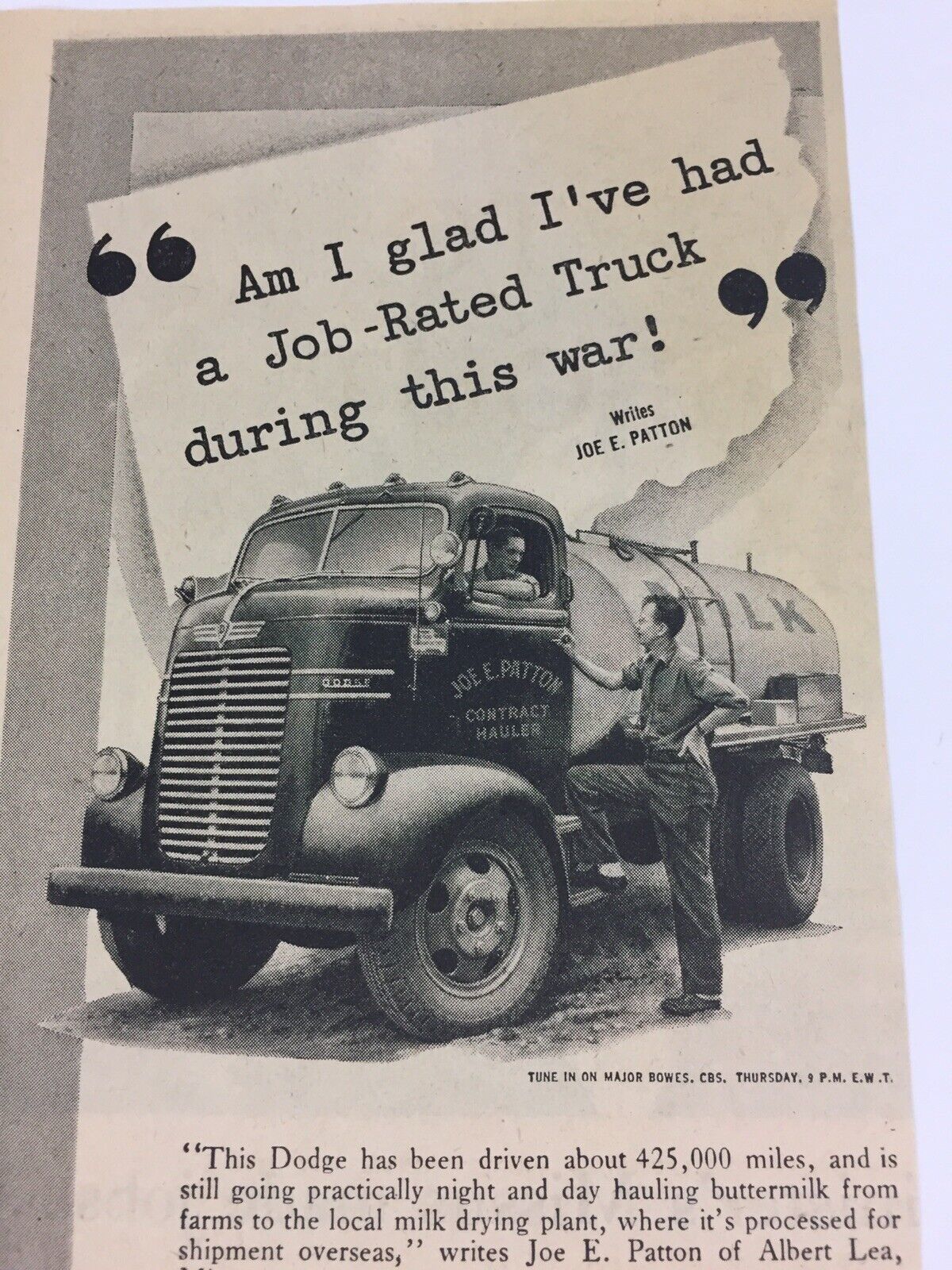 WWII 1945 New Dodge Trucks Big trucks. Farm Trucks Print Ad Please Buy War Bonds - £14.20 GBP