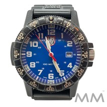Luminox Men&#39;s Watch Blue Dial Round Quartz Black Silicone Rubber Strap 0323 - $130.00