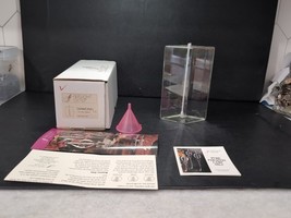 Firelight Glass Diamond Oil Candle Lamp  7” With Box 287 Vintage - $1,036.70 MXN