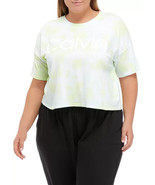 Calvin Klein Performance Womens Cropped Tie-Dyed T-Shirt Kensington Lime... - $24.99