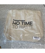 Tupperware NO TIME TO WASTE Canvas Tote Shopping Reusable Bag New - £11.39 GBP