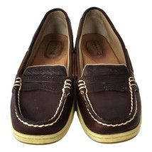 Sperry Top-sider Womans Boat Shoes 6M Leather Brown Slip-On - $37.51