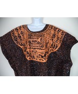 Women&#39;s Orange On Black Handmade African Traditional Bubu Dress. OSFA. - $27.23