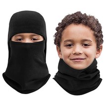Kids Balaclava Windproof Ski Face Mask For Cold Weather, 1 Piece, Black - £15.72 GBP