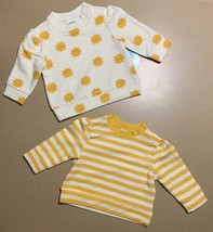 NEW Baby Infant Fleece Sweater Set of 2 Yellow Stripes &amp; Sun 3 Months 3M... - £11.80 GBP