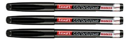 3 x Fine Tip Permanent Marker Pen Black CD DVD OHP Marker WaterProof Ink... - €6,12 EUR