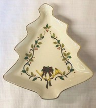 Mikasa Holiday Elegance FK0001 Christmas Tree Candy Dish Porcelain Gold Rim - $17.92