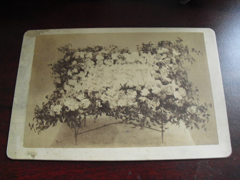 ODD Vintage 1800s Photograph Flowers on Casket LOOK - $21.78