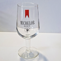 Michelob Beer Glass Stemmed Red Logo 6 1/2&quot; Tall 8oz - $10.35