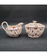 Vintage Copeland Spode England Rosebud Chintz Creamer &amp; Sugar Bowl Disco... - $67.82 CAD