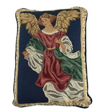 Angel Tapestry Throw Pillow 16&quot; X 12&quot; Blue Pink Green Couch Bed Decor Christmas - $24.75