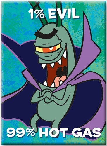 SpongeBob SquarePants Plankton Image 1% Evil 99% Hot Gas Refrigerator Ma... - $3.99