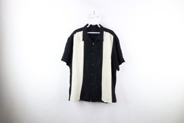 Vintage 90s Rockabilly Mens XL Panel Color Block Collared Camp Button Shirt - £35.68 GBP
