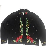 Victoria Jones Christmas Sweater Womens Size M Cardigan Sweater - $12.19