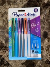 Paper Mate Flair Felt Tip Pens, Assorted Tips and Colors, 6 Count - £9.48 GBP