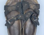 World Walker Birkenstock Women Sandals 37 Size 6 Gold Glitter Slip On SE... - £18.55 GBP