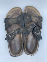 World Walker Birkenstock Women Sandals 37 Size 6 Gold Glitter Slip On SEE PICS - £18.55 GBP
