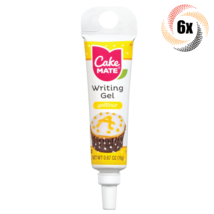 6x Tubes Cake Mate Decorating Writing Gel | Yellow | .67oz | Precision Tip - $23.24
