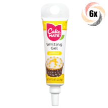 6x Tubes Cake Mate Decorating Writing Gel | Yellow | .67oz | Precision Tip - $22.76