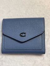 COACH Wyn Small Blue Leather Wallet Orig. $150 NWT - £87.24 GBP