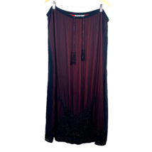 Papillon Maxi Skirt Large Black Beaded Chiffon Lined Crinkle Tassel Draw... - £31.95 GBP