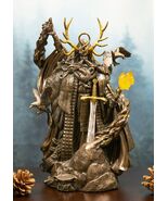 Arthurian Legend Wizard Merlin With Excalibur Sword Statue Magic Fire Pr... - €56,70 EUR