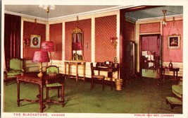 Vtg Postcard The Blackstone, Chicago, Parlor and Bed Chamber - £6.51 GBP