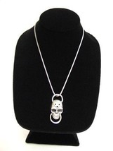 Vintage Estate .925 Sterling Silver Gothic Skull Pendant w/ Necklace 21.2g E909 - £69.77 GBP