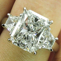 3.85Ct Radiant Cut LC Moissanite Women&#39;s Engagement Ring 925 Sterling Silver - £72.16 GBP
