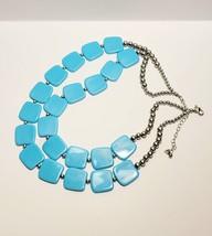 Vintage Southwestern Costume Handmade Necklace Faux Turquoise Maine 19&quot; B65 - £16.98 GBP