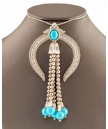Navajo Naja Sterling w/ Turquoise &amp; Pendant 95 mm Long - €251,13 EUR