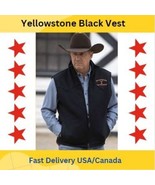 Men&#39;s Fashion Yellowstone Sleeveless Jacket Vest john Dutton Black Vest - £54.25 GBP