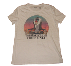 Disney The Lion King Rafiki Positive Vibes Only White T-shirt Women&#39;s M - £7.76 GBP