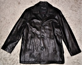 Dockers Premium Men&#39;s Black New Zealand Lamb Leather Jacket Size L Soft ... - $123.20 CAD