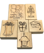Stampin Up! Wooden Rubber Stamp Birthday Christmas Graduation Celebrate Present - $18.39
