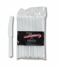 White Knives Heavy Duty 24 Ct Cutlery Touch of Color - £3.86 GBP
