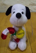 Peanuts 1950&#39;s Christmas Snoopy w/ Candycane Plush Stuffed Animal Toy New - £13.17 GBP