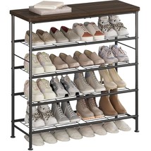 Shoe Rack Organizer 5 Tier For Closet Entryway Free Standing Metal Storage Shoe  - £59.29 GBP