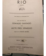 Rio Samba Oswaldo Santiago 1946 Sheet Music English &amp; Portuguese Text - £4.32 GBP