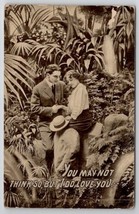 Romance In The Garden Man And Woman He Does Love Her Postcard B40 - £5.45 GBP