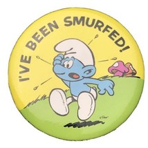 I&#39;ve Been Smurfed Vintage Pin Button Pinback Smurfs - £9.83 GBP