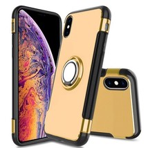 Magnetic 360° Ring Stand Do-Ring Case Cover for iPhone Xs Max 6.5&quot; GOLD - £4.63 GBP