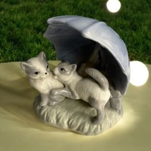 Vintage Playful Cats Kitties Playing Under an Umbrella  Figurine Made In... - $29.69