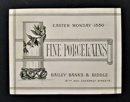 1880 Antique Bailey Banks &amp; Biddle Phila Pa Fine Porcelain Victorian Trade Card - £35.17 GBP