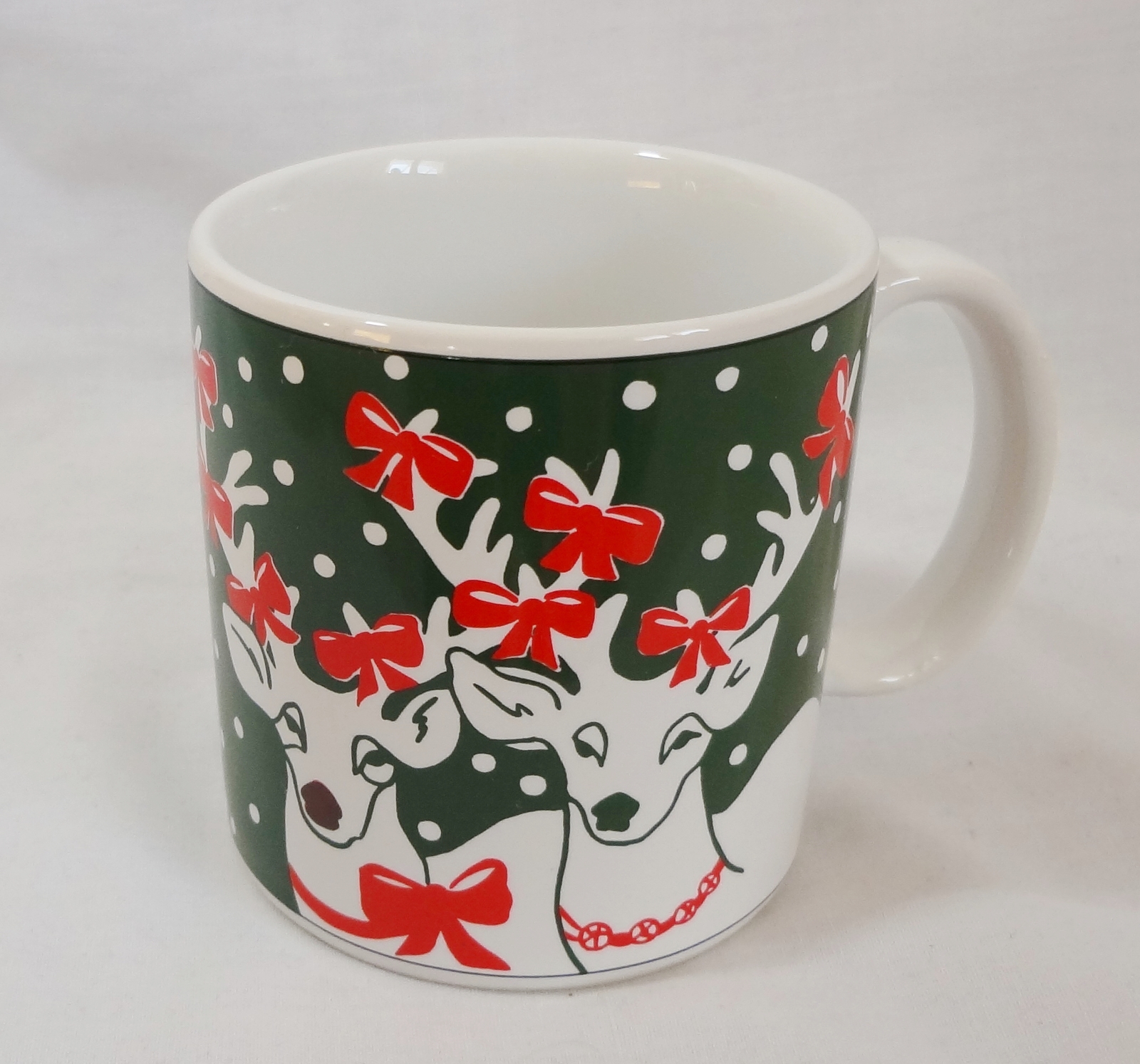 Christmas Reindeer with Bows 10 oz Coffee Mug Cup  - $1.99