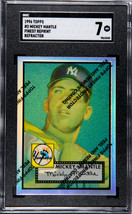 Mickey Mantle 1996 Topps Finest Reprint 1952 Topps Refractor Card #2 w/Coating-  - £62.65 GBP