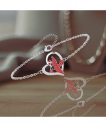 Heart Bracelet For Women Love Red Cardinal Charm Bracelet Sterling Silve... - £84.47 GBP